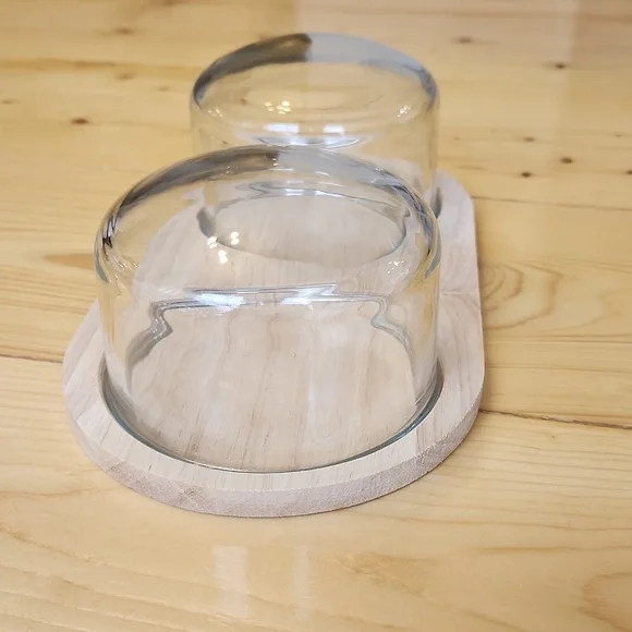Horizon Cloche Board Tray with 2 Glass Dome Lids - Picture 3 of 11